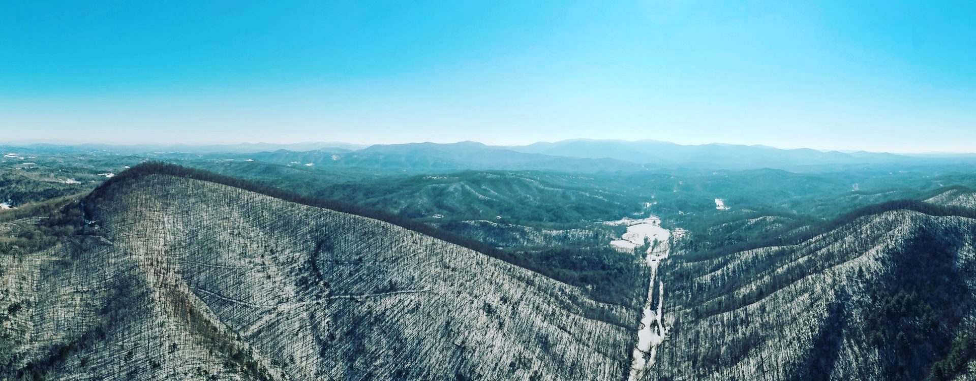 Winter 2022 - pointing
west over Bushyhead Gap